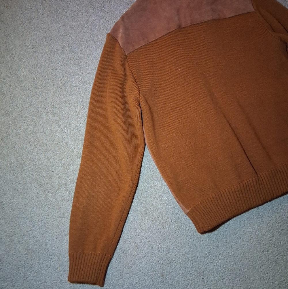 SOLD Vintage WINDBREAKER Suede Knit Bomber Jacket - 100% Cow Hide - Picture 8 of 15